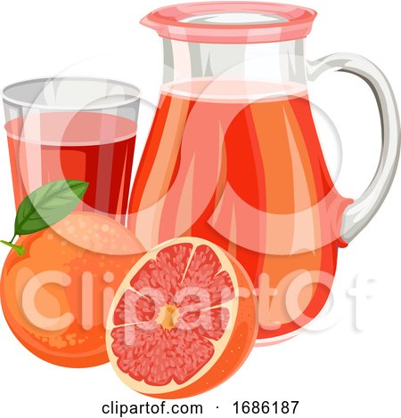 Vector Illustration of Fresh Grapefruit Juice by Morphart Creations