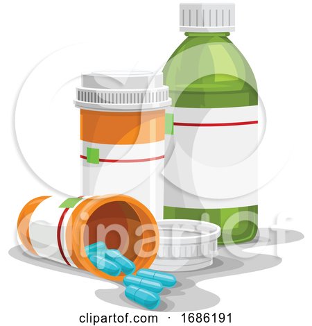 Vector of Prescription Capsule and Bottles by Morphart Creations