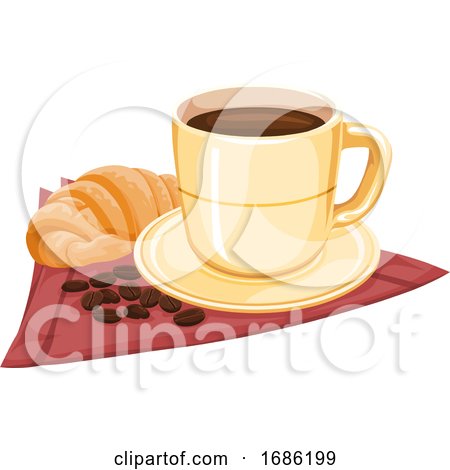 Coffee Cup with Croissants by Morphart Creations