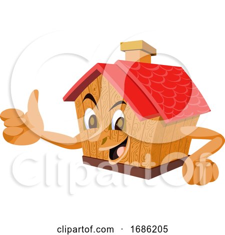 Wooden House with a Face, Illustration by Morphart Creations