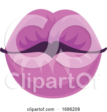 Purple Lips Vector Illustration on White Background by Morphart Creations