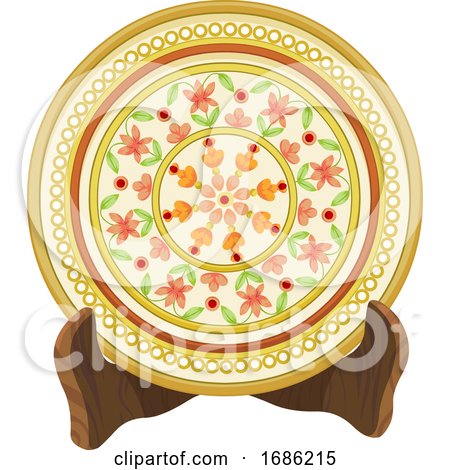 Vector of Floral Porcelain Plate by Morphart Creations