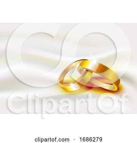 Two Wedding Rings on Silk Background by Oligo