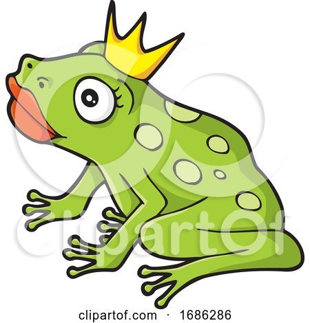Frog Princess Cartoon by Any Vector