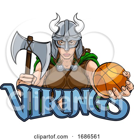 Viking Female Gladiator Basketball Warrior Woman by AtStockIllustration