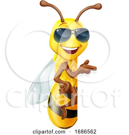 Cool Honey Bumble Bee in Sunglasses Sign Cartoon Posters, Art Prints by -  Interior Wall Decor #1686562