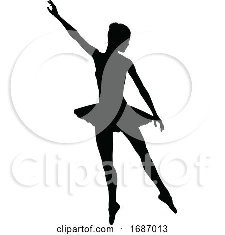 Ballet Dancer Silhouette Set by AtStockIllustration
