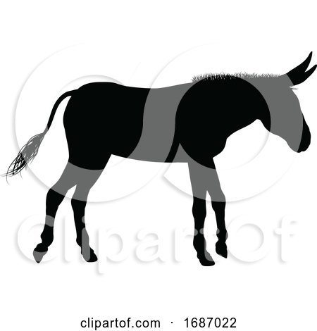 Donkey Animal Silhouette by AtStockIllustration
