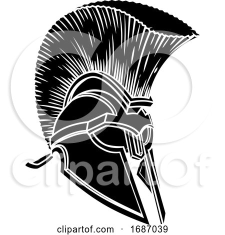 Spartan Trojan Roman Gladiator Helmet by AtStockIllustration
