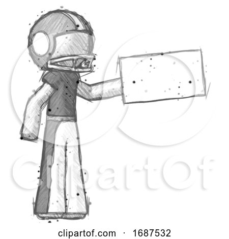 Sketch Football Player Man Holding Large Envelope by Leo Blanchette