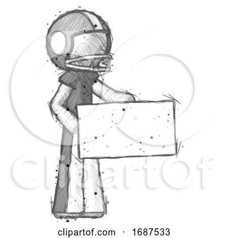 Sketch Football Player Man Presenting Large Envelope by Leo Blanchette