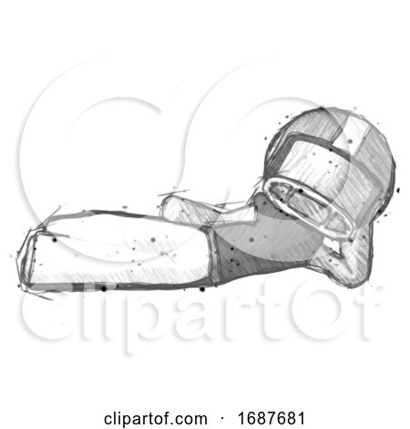Sketch Football Player Man Reclined on Side by Leo Blanchette