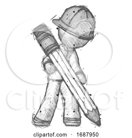 Sketch fireman attributes - Stock Illustration [58695423] - PIXTA