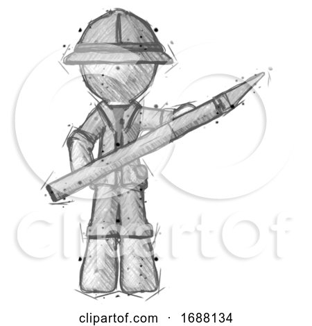 Sketch Explorer Ranger Man Holding Large Scalpel by Leo Blanchette