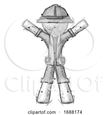 Sketch Explorer Ranger Man Surprise Pose, Arms and Legs out by Leo Blanchette
