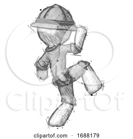 Sketch Explorer Ranger Man Kick Pose Start by Leo Blanchette