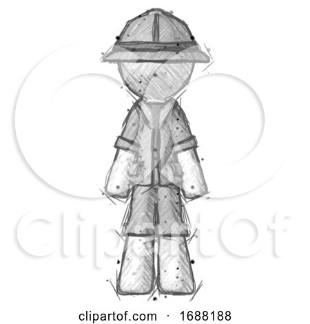 Sketch Explorer Ranger Man Standing Facing Forward by Leo Blanchette