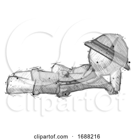 Sketch Explorer Ranger Man Reclined on Side by Leo Blanchette