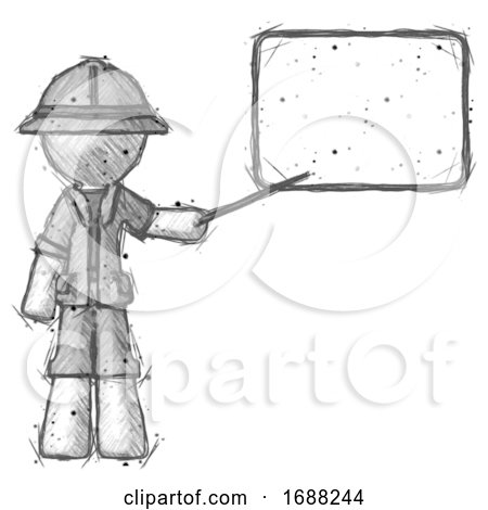 Sketch Explorer Ranger Man Giving Presentation in Front of Dry-erase Board by Leo Blanchette