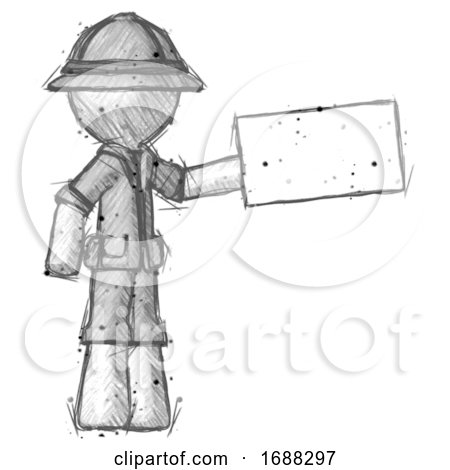 Sketch Explorer Ranger Man Holding Large Envelope by Leo Blanchette