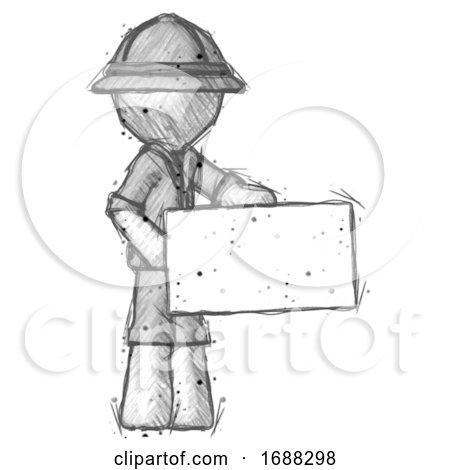Sketch Explorer Ranger Man Presenting Large Envelope by Leo Blanchette