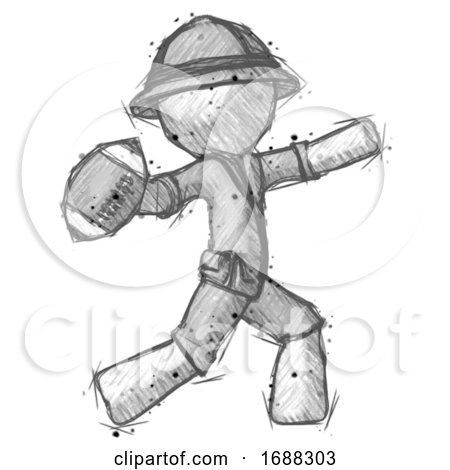 Sketch Explorer Ranger Man Throwing Football by Leo Blanchette