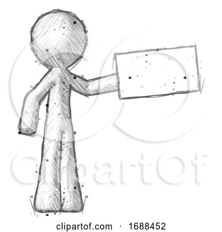 Sketch Design Mascot Man Holding Large Envelope by Leo Blanchette