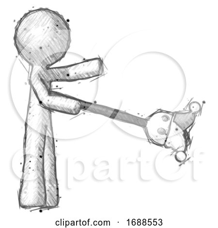 Sketch Design Mascot Man Holding Jesterstaff - I Dub Thee Foolish Concept by Leo Blanchette