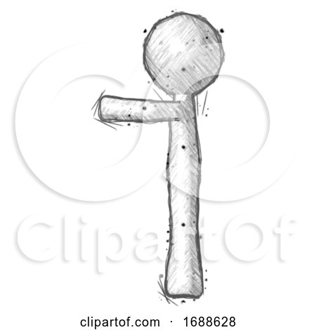 Sketch Design Mascot Man Pointing Left by Leo Blanchette