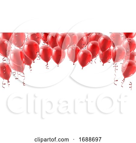 Red Party Balloons Background by AtStockIllustration