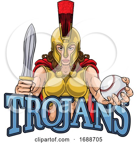 Spartan Trojan Gladiator Baseball Warrior Woman by AtStockIllustration