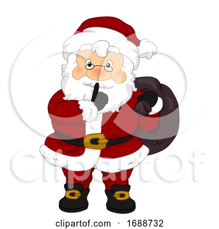 Santa Claus Bag Secret Quiet Finger Illustration by BNP Design Studio