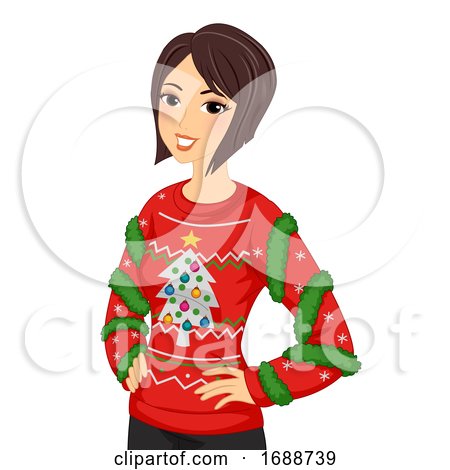 Girl Ugly Sweater Illustration by BNP Design Studio