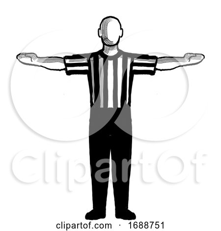 Basketball Referee 60-second Time-out Hand Signal Retro by patrimonio
