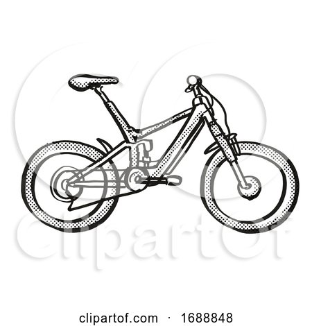 Electric Bicycle Cartoon Retro Drawing by patrimonio