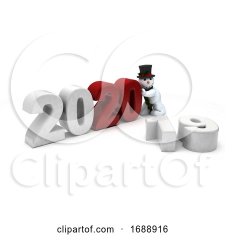 Snowman Bringing in the New Year by KJ Pargeter