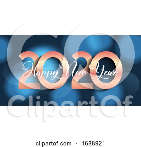 Happy New Year Banner Design with Bokeh Lights by KJ Pargeter
