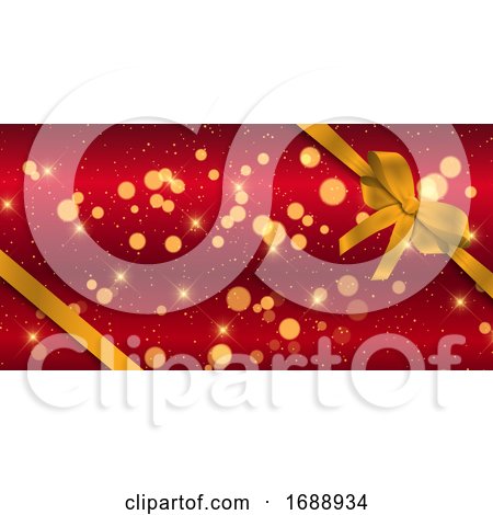 Christmas Banner with Gold Ribbon by KJ Pargeter