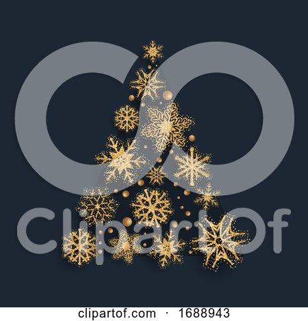 Glittery Snowflake Christmas Tree Design by KJ Pargeter