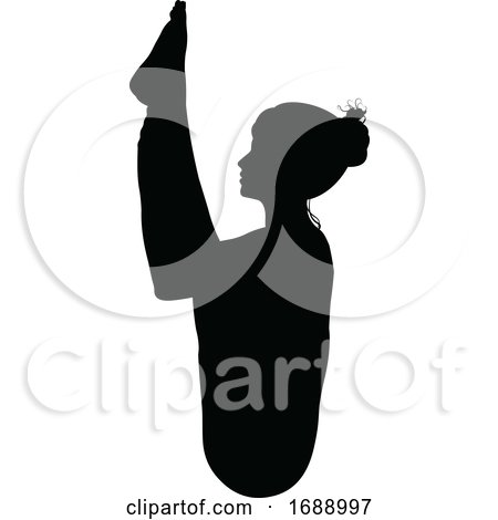 Yoga Pilates Pose Woman Silhouette by AtStockIllustration
