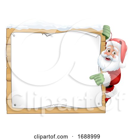 Santa Claus Sign Christmas Cartoon by AtStockIllustration