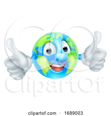 Earth Day Mascot World Globe Cartoon Character by AtStockIllustration
