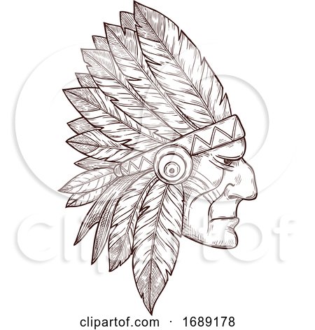 Sketched Native American by Vector Tradition SM