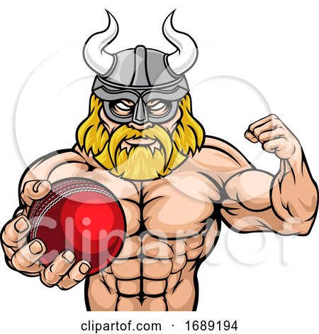 Viking Cricket Sports Mascot by AtStockIllustration