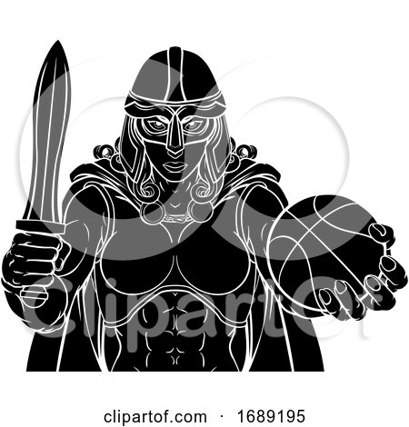Viking Celtic Knight Basketball Warrior Woman by AtStockIllustration