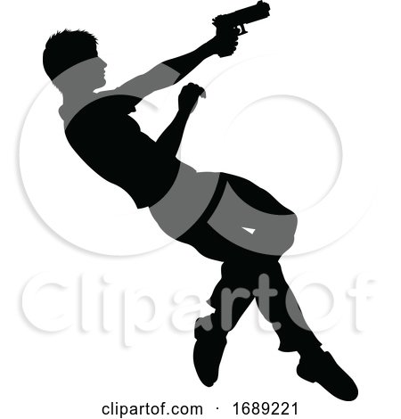Action Movie Shoot out Person Silhouette by AtStockIllustration