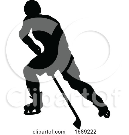 Ice Hockey Sports Player Silhouette by AtStockIllustration