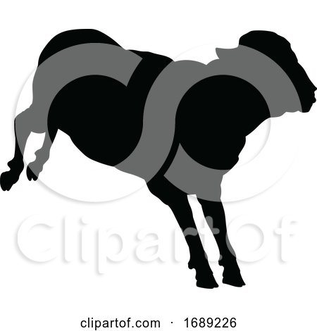 Sheep or Lamb Farm Animal in Silhouette by AtStockIllustration