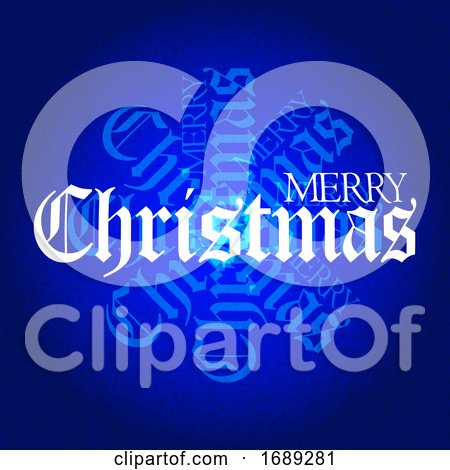 Christmas Decorative Text on Textured Blue Background by elaineitalia
