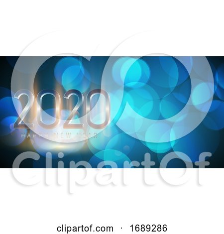 Happy New Year Bokeh Lights Banner Design by KJ Pargeter